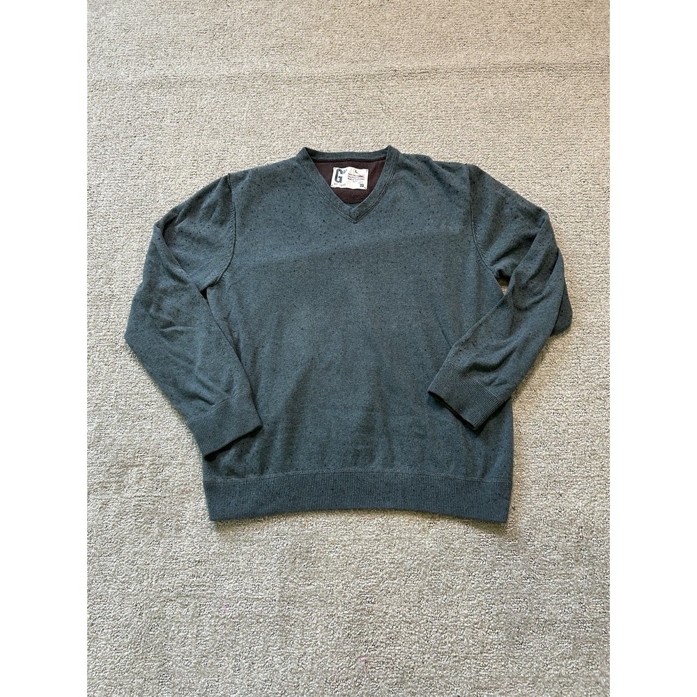 Vintage Y2K Gap Men's Cashmere Blend Green Sweater Size L - Grandpacore Preppy